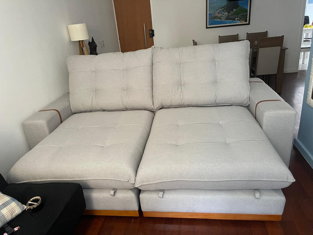 Sofá Toronto 4 Lugares Retrátil e Reclinável Veludo 250cm Di Vitrine