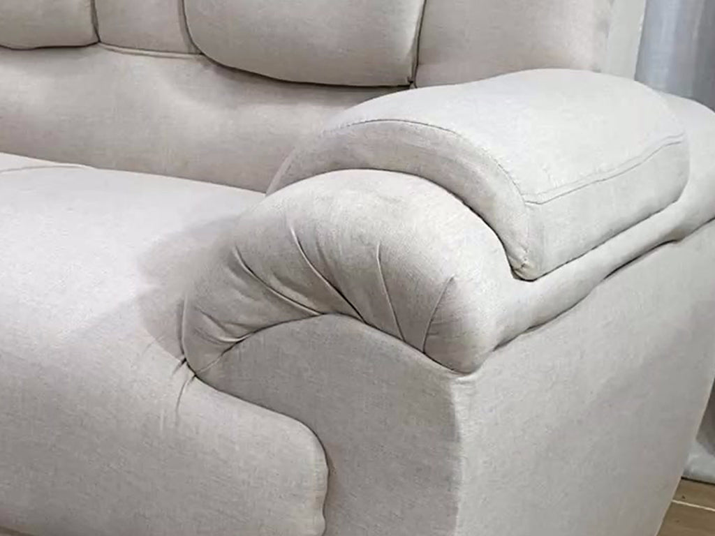 Sofá 2 e 3 Lugares Linho Bege Mônaco