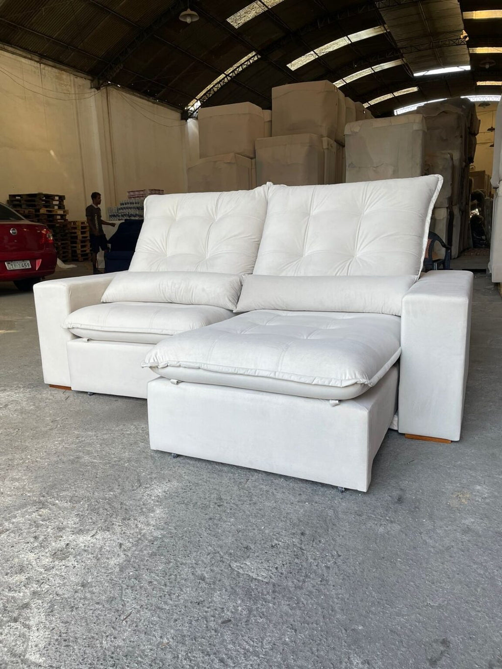 Sofá Retrátil e Reclinável Malu 210 Bege – D’VITRINE ESTOFADOS - Móveis furniture