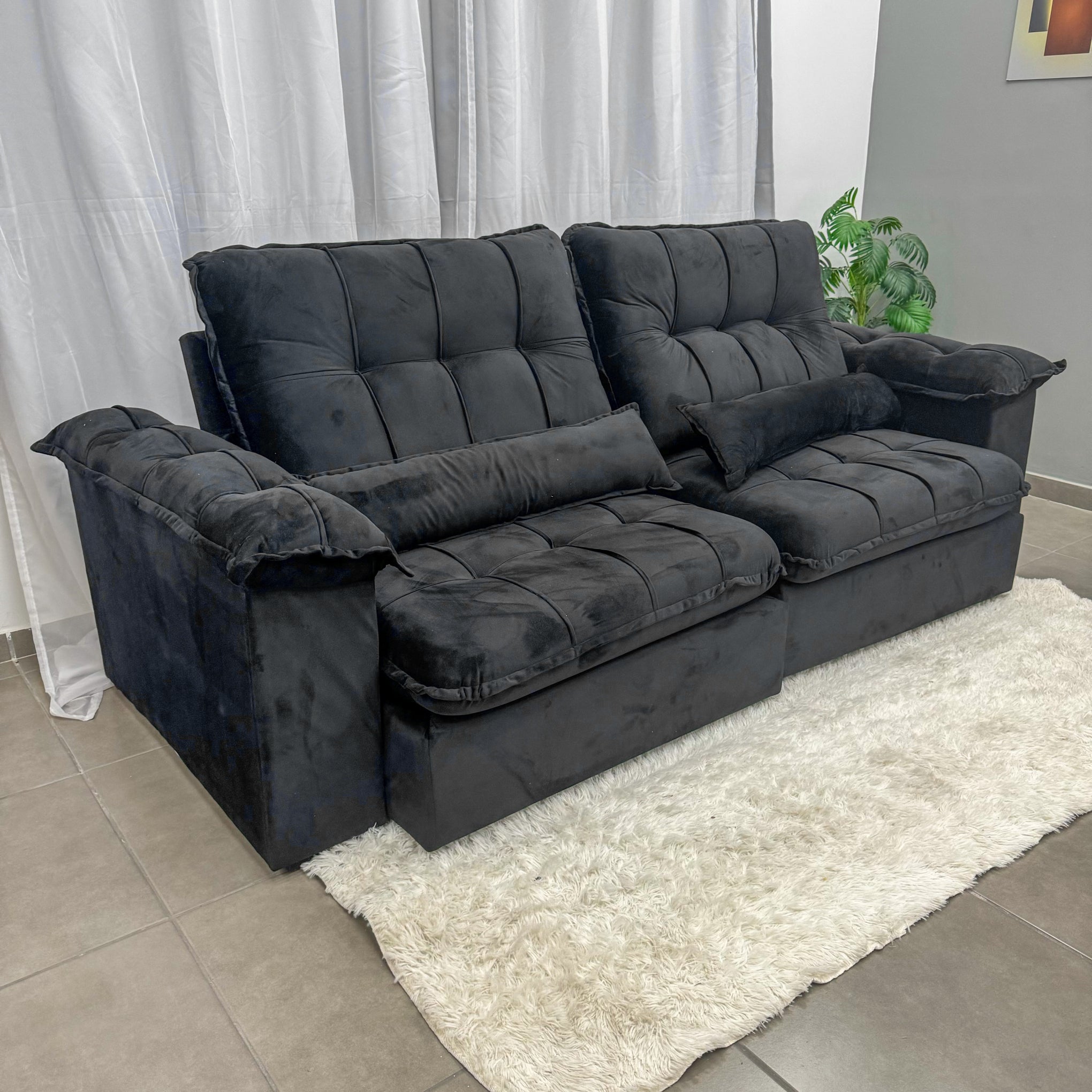Sofá City 4 Lugares Retrátil e Reclinável 250cm Tecido Veludo Aifos - Móveis furniture