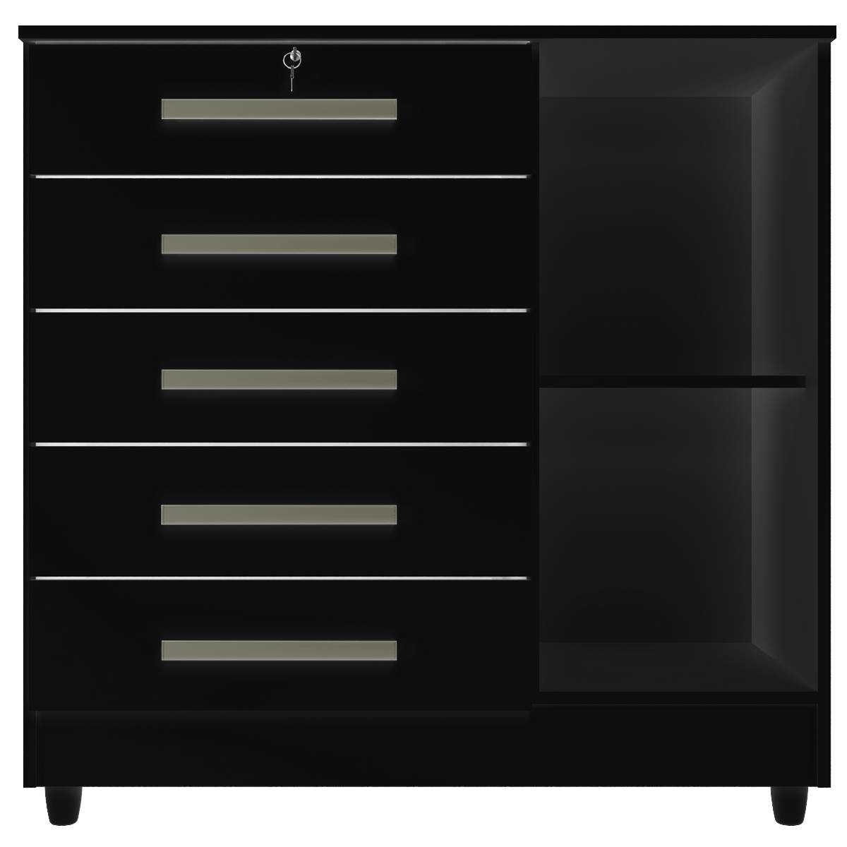 Cômoda com Sapateira Vitória Preto – RUD RACK