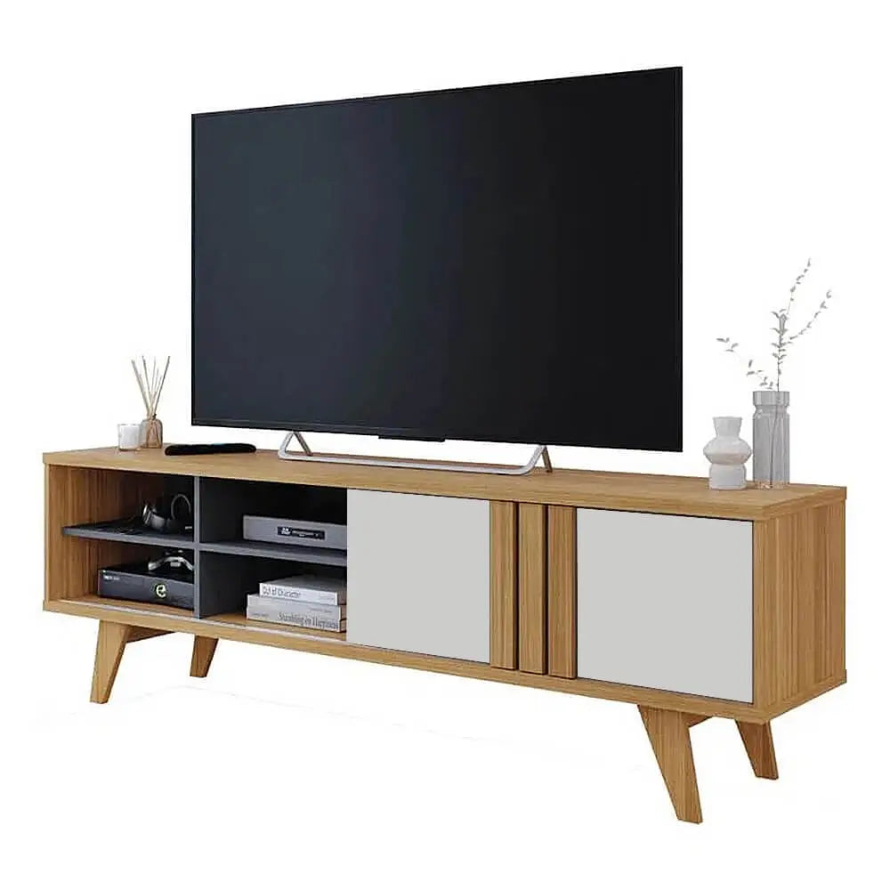 Rack Paraty para TV até 50 Polegadas 1 Porta de Correr Permobili nature off white