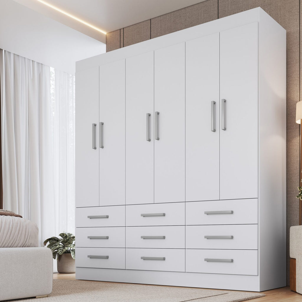 Guarda-Roupa 6 Portas Milão 1,50 m Branco – MÓVEIS CADORIN