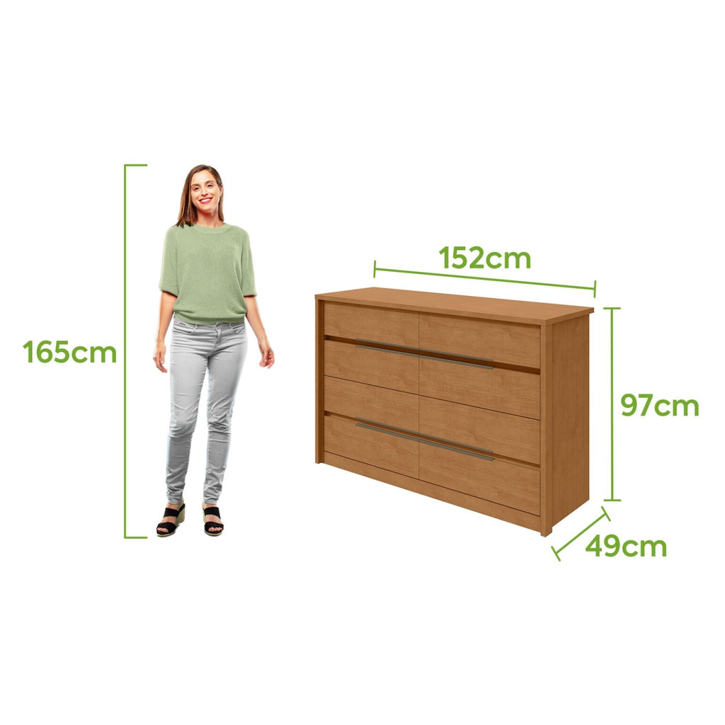 Cômoda 8 Gavetas Urban Amêndoa Clean – LOPAS