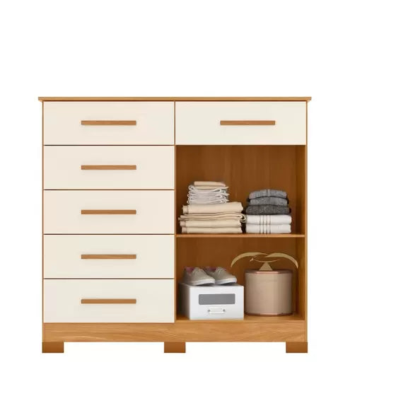 Cômoda Xangai 2 Portas 6 Gavetas Albatroz - Móveis furniture