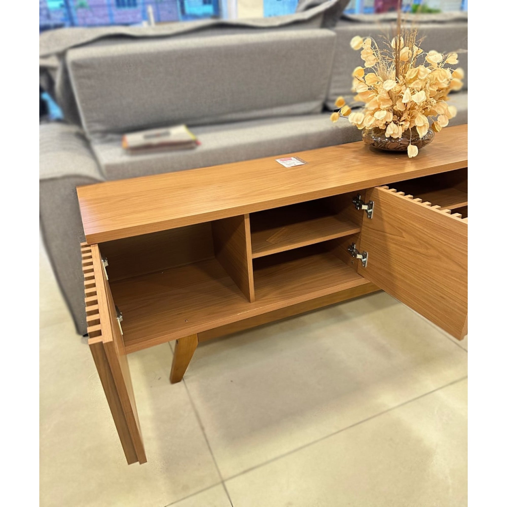 Rack Bancada Fortaleza para Tvs até 75" - Freijó - Móveis furniture