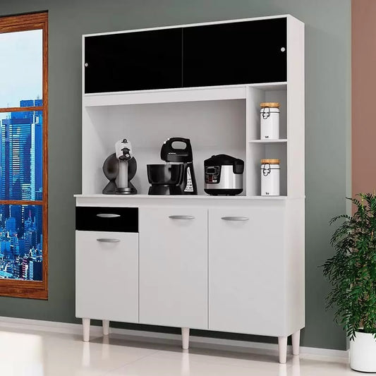 Kit Cozinha Duda 1,20 Branco/Preto – POQUEMA