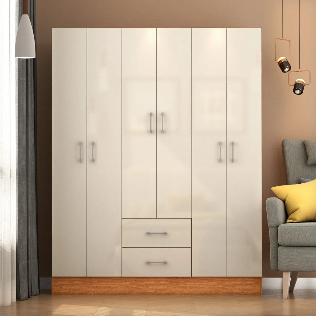 Guarda-Roupa 6 Portas Jamaica cinamomo off white