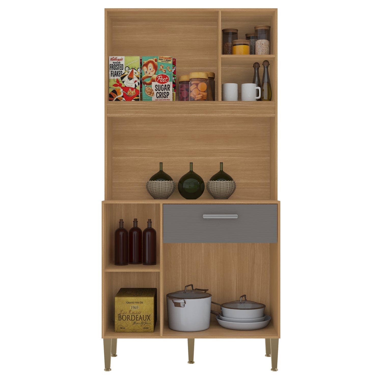 Kit Cozinha Zen 0,90 m Freijó/Gris – KIT’S PARANÁ