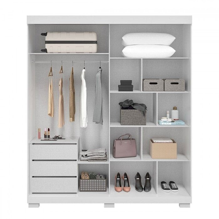 Guarda-Roupa 2 Portas Athena 1,80 m (S/Espelho) Branco – ACP MÓVEIS