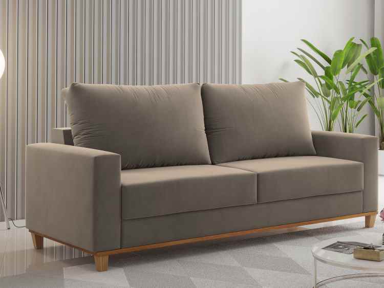 Estofado Living Felicia 180 3 Lgs Veludo Terracota Viero