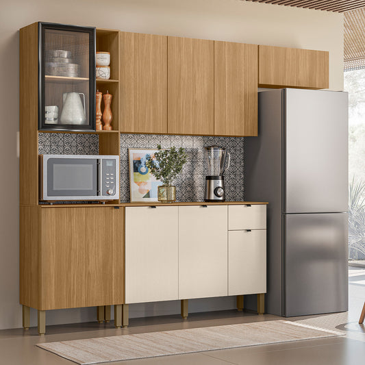 Cozinha Compacta 2,507 m Vert Plus Freijó/Freijó/Soft – KITS PARANÁ