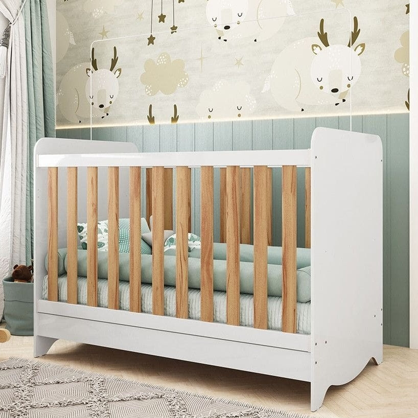 Berço Americano Ben Branco Brilho/Amêndoa – PEROBA MÓVEIS