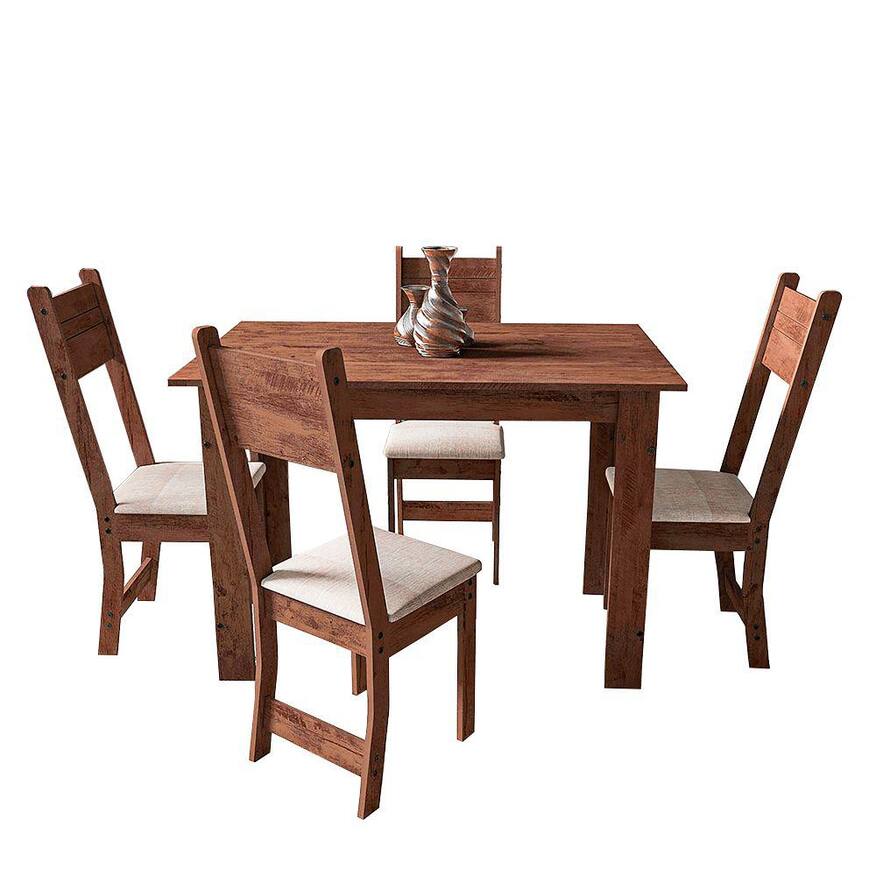 INDÉKES - MESA CARIBE 110CM C/4 CADEIRAS - Móveis furniture