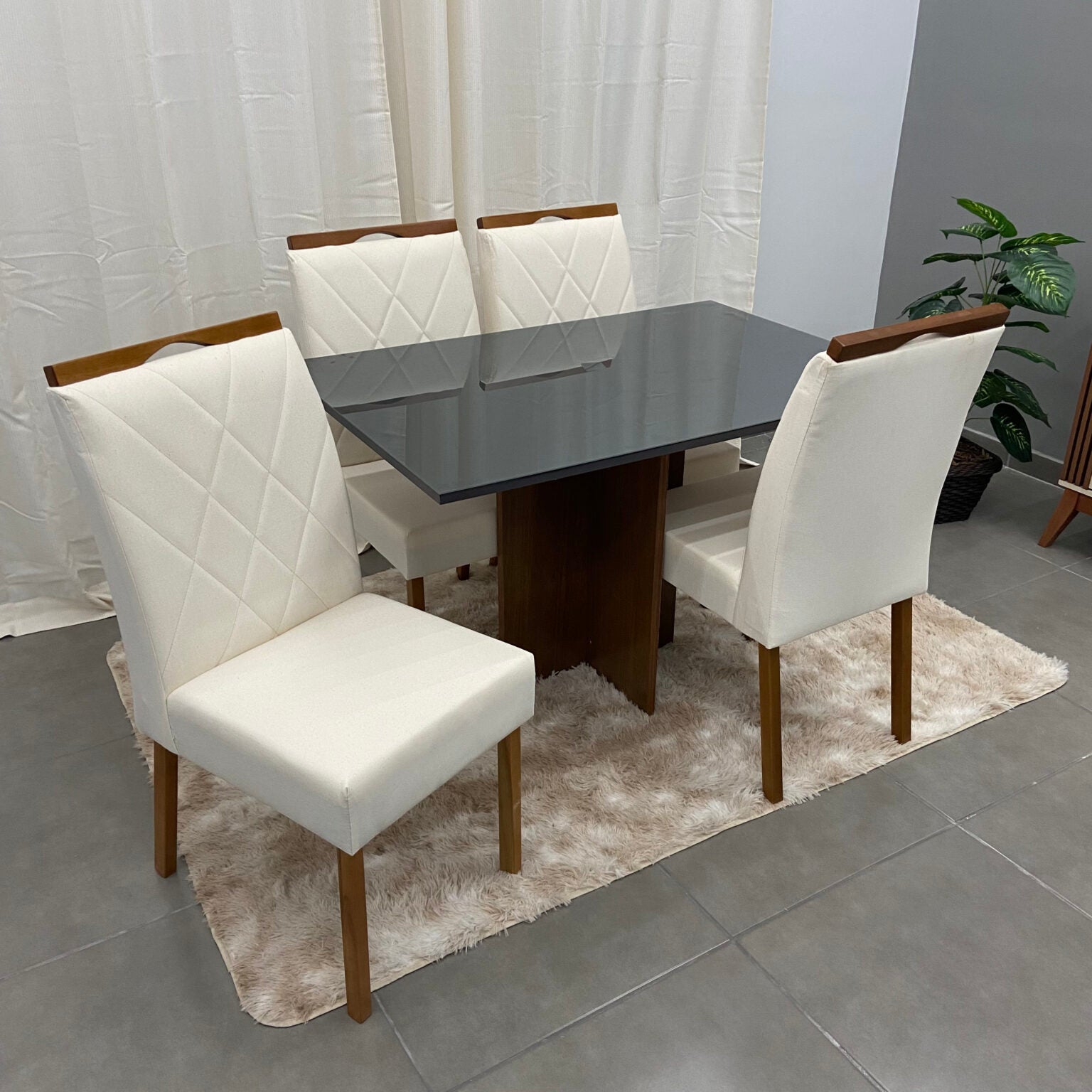 Mesa de Jantar Los Angeles 120x80cm com 4 Cadeiras - Móveis furniture
