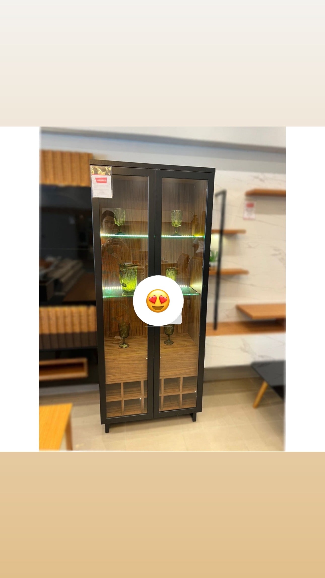 COLIBRI - CRISTALEIRA GUANABARA PRETO/NOCE