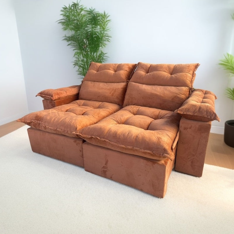 Sofá Retrátil e Reclinável Imperial 2,00 m Veludo Jolie Terracota 13 – IMPERIAL DECOR - Móveis furniture