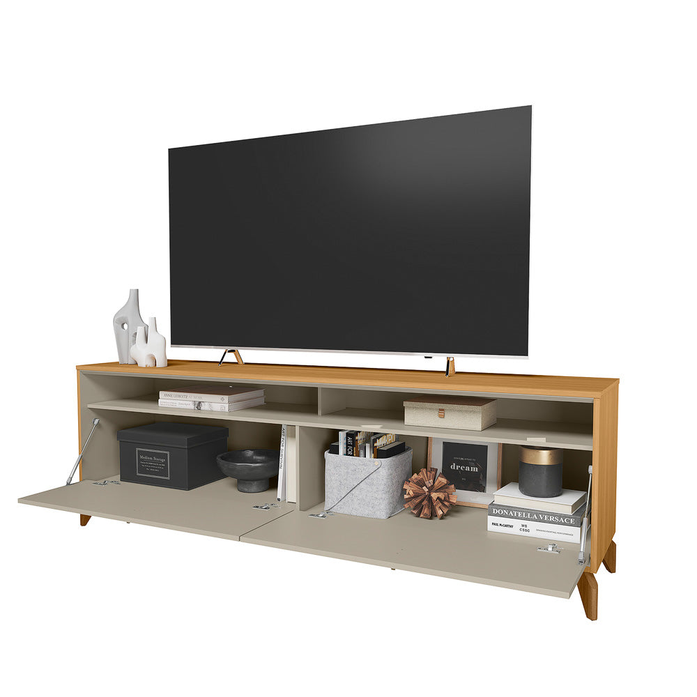 Rack até 75″ Dubai 1.8 Tauari/Off White Fosco – LINEA BRASIL