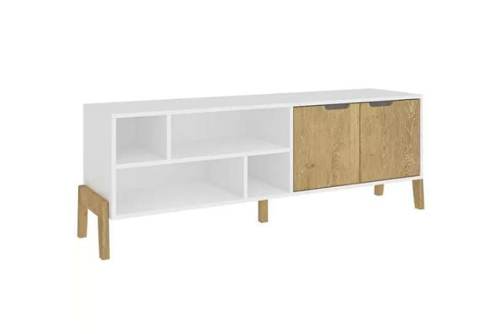 RACK WOOD 1603 141CM BRANCO – FELLICCI