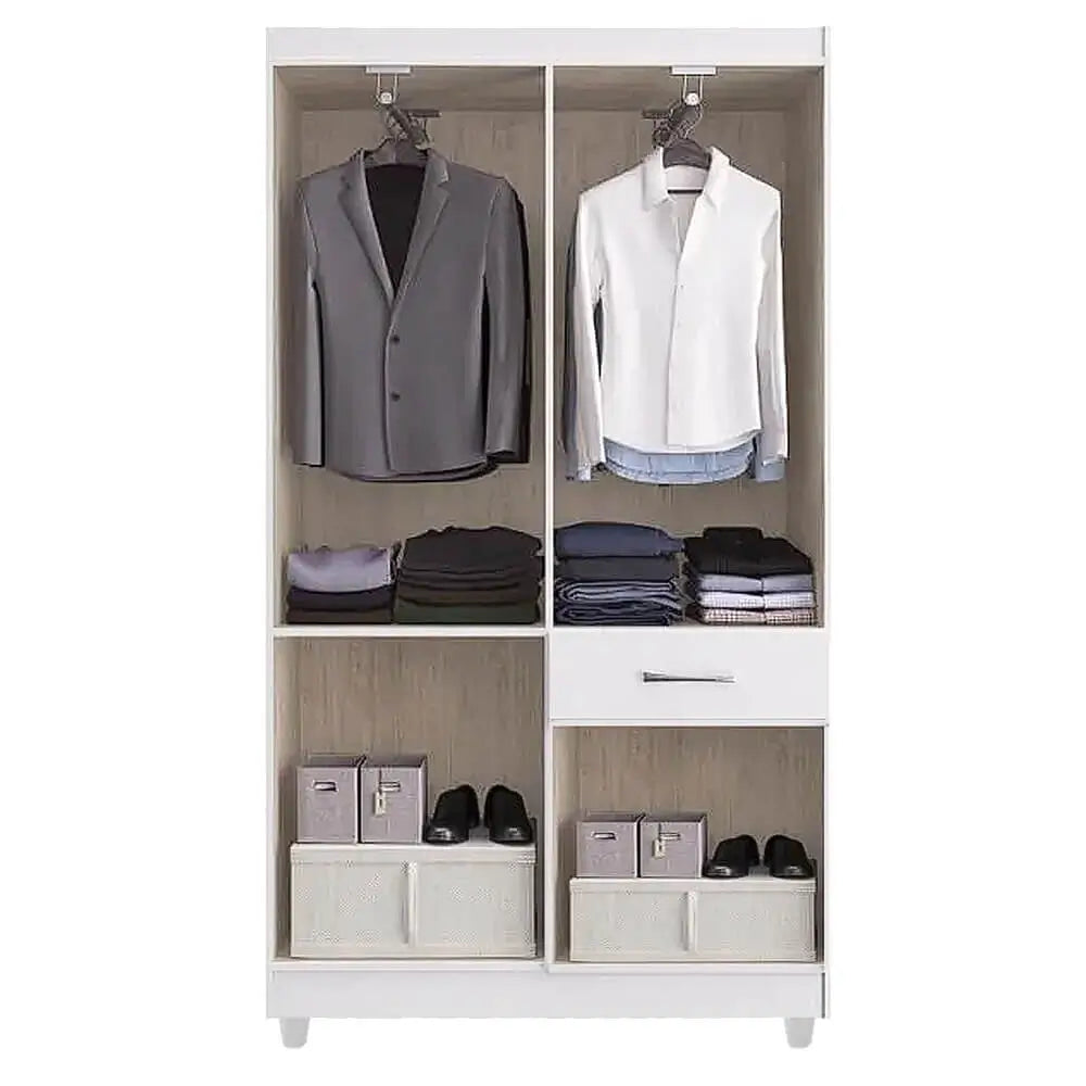 Guarda Roupa New Marbella Solteiro 5 Portas 1 Gaveta Poquema BRANCO