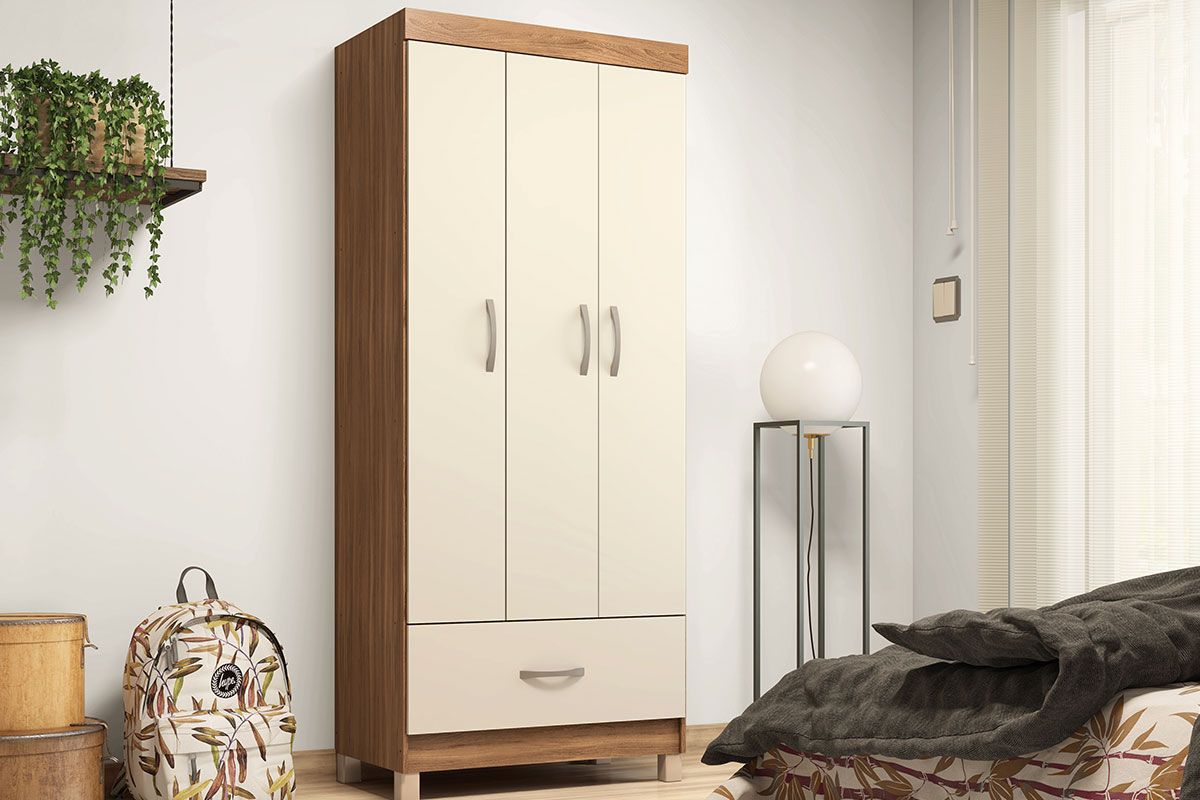 Guarda Roupa Solteiro 3 Portas e 1 Gaveta Prince - Demóbile - Móveis furniture