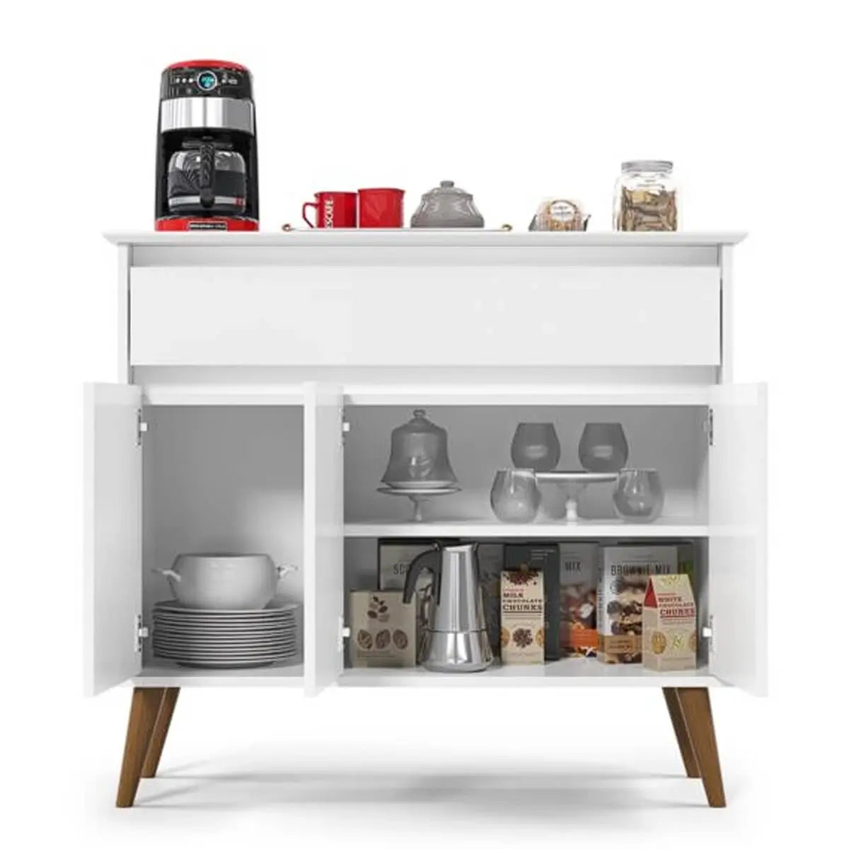 Aparador Buffet Zeus 3 Portas 1 Gaveta Ej Móveis