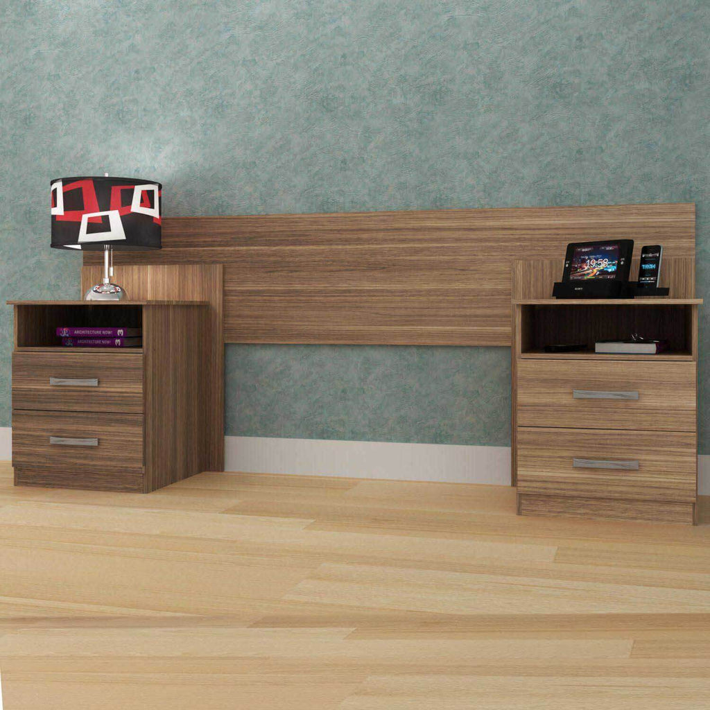 Cabeceira Elegance Casal Queen com 2 Mesas de Cabeceira - Móveis furniture
