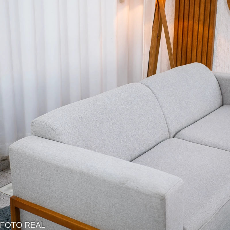 Sofá 3 Lugares Capri Larg. 2.00m Linho Cinza A59