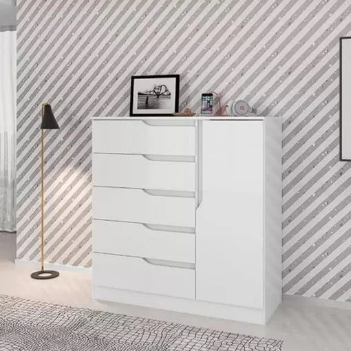 Cômoda Sapateira Paris New 5 Gavetas 1 Porta Atualle - Móveis furniture