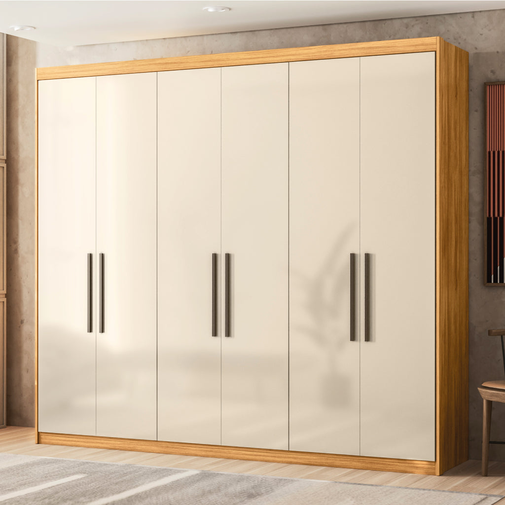 Guarda-Roupa 6 Portas Venice 2,41 m Cinamon Touch/Off White – DEMÓBILE