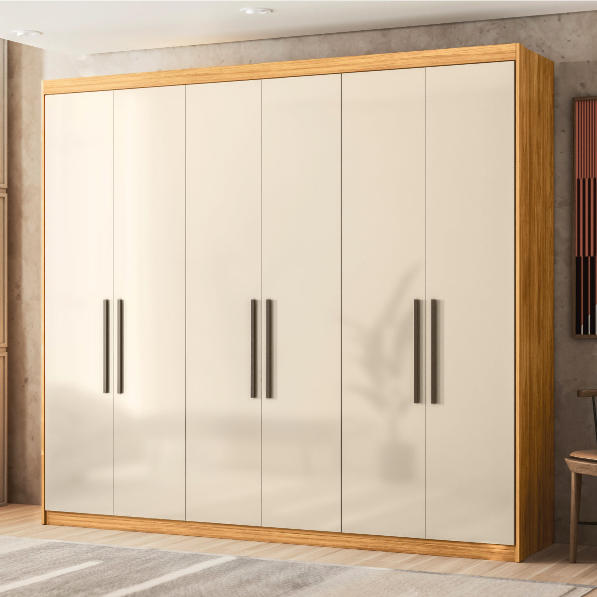 Guarda-Roupa 6 Portas Venice 2,41 m Cinamon Touch/Off White – DEMÓBILE