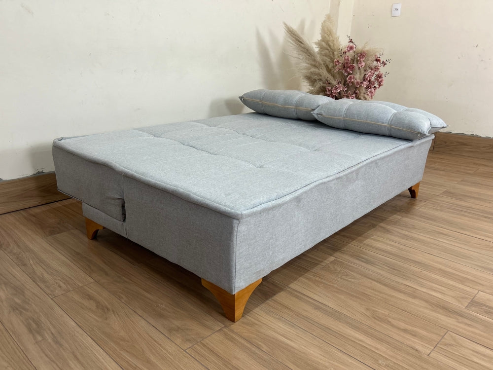Sofá Cama Zayn 1.86m – Cinza Linho