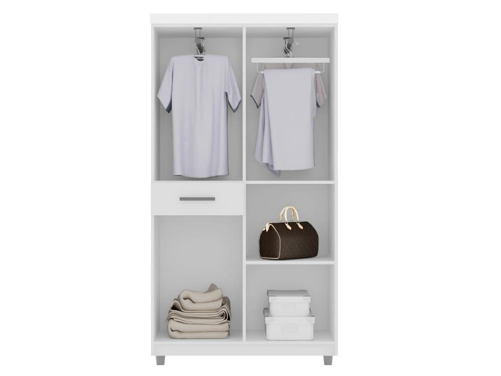 Guarda-Roupa Araplac 1005 flex 5 portas – Branco/Rosa - Móveis furniture
