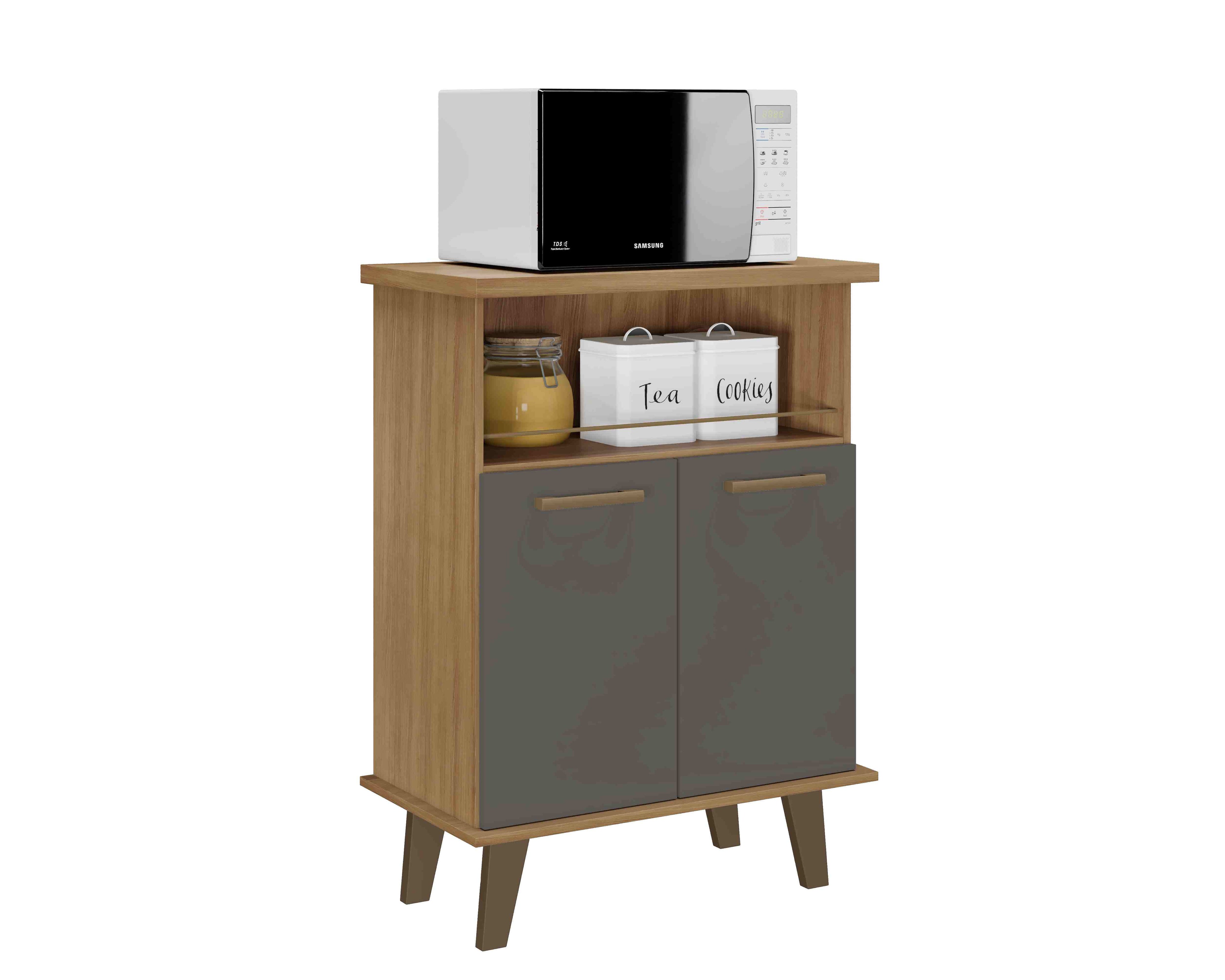 Balcao Arte Smart 60 2P1N Cinamomo.Grafite Arte Moveis