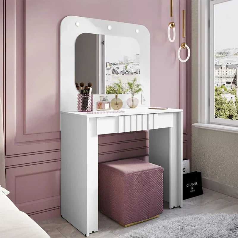 Penteadeira Camarim Rouge Branco Larg. 0.90m - Bechara