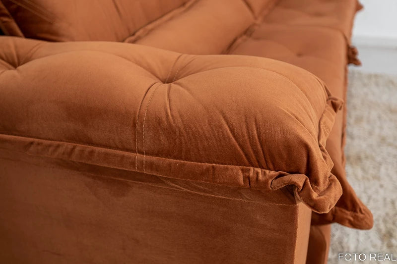 Sofá Retrátil Reclinável Califórnia Veludo Terracota 549 Larg. 2.50m - D28 Hiper