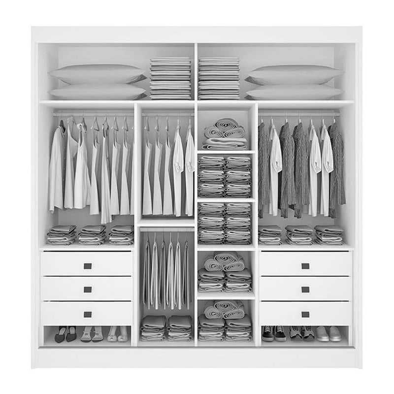 Roupeiro 2 Portas Titanium c/1Espelho 100% MDF Cinamomo/Off Larg. 2.20m DDoro - Móveis furniture