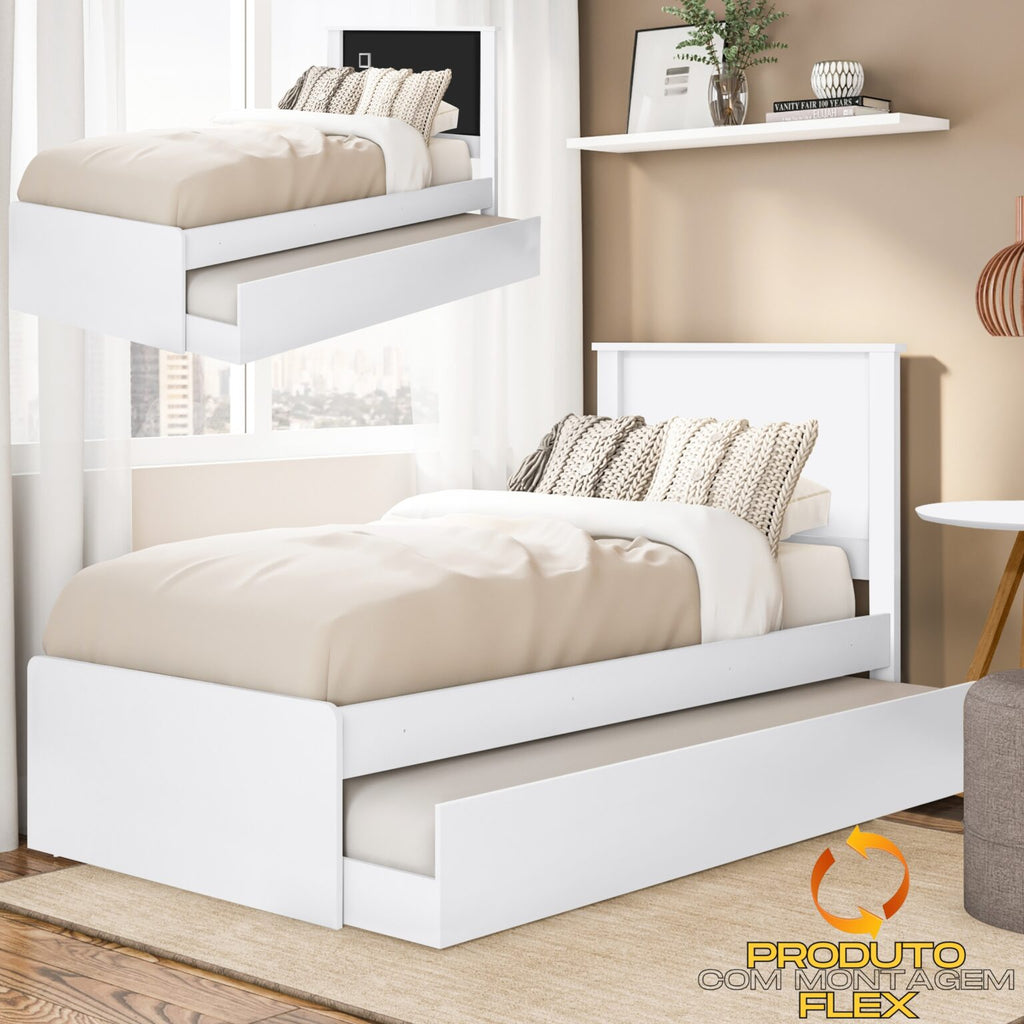 Cama Barcelona com Cama Auxiliar Solteiro Tebarrot