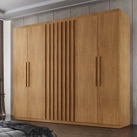 Roupeiro Cairo Ripado 6 Portas 100% MDF Larg. 1.80m Nature - Móveis furniture
