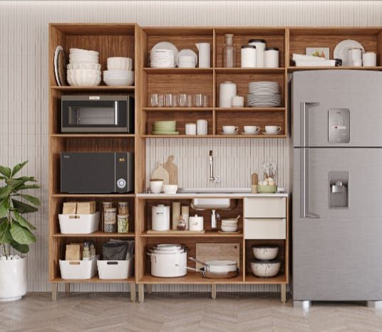 Cozinha Completa Divina 9P2G 4 Pecas Freijo.Off White - Móveis furniture