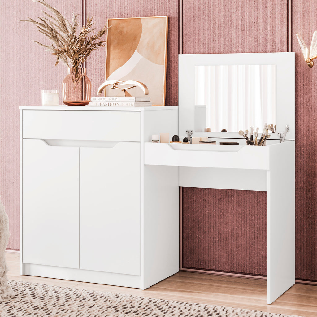 Penteadeira/Escrivaninha Trend Branco Fosco – MÓVEIS ALBATROZ - Móveis furniture