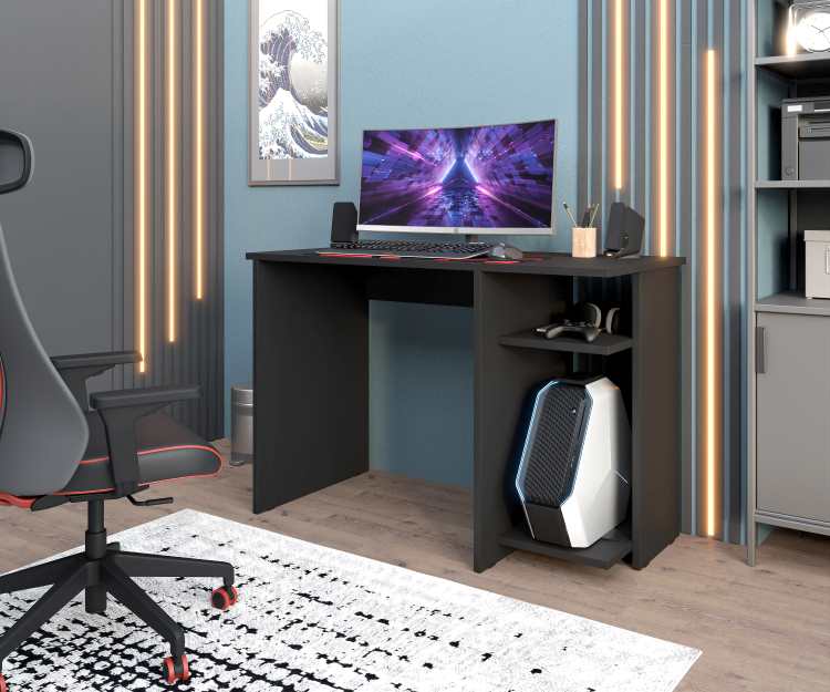 Mesa Gamer PR Plus Preto Moveis Parana