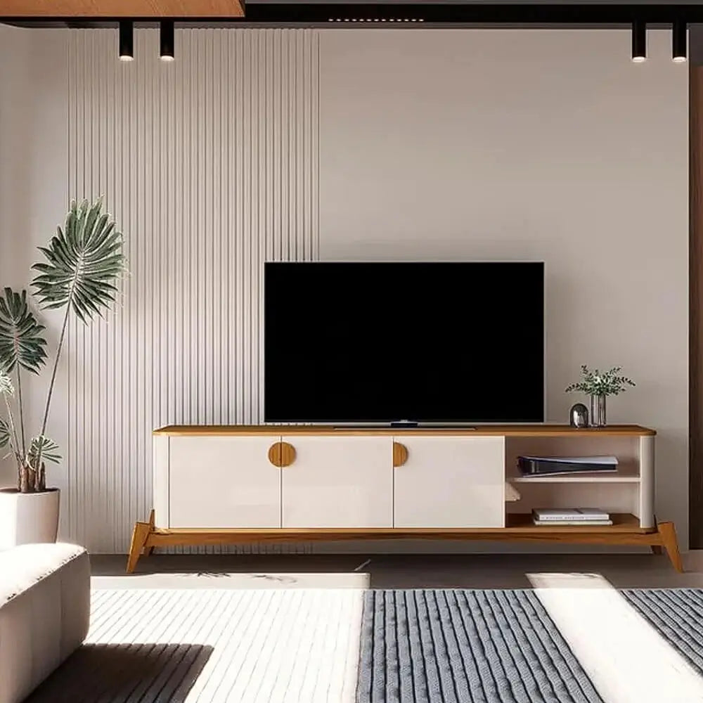 Rack Buriti 195cm para TV até 70 Polegadas 3 Portas JB Bechara