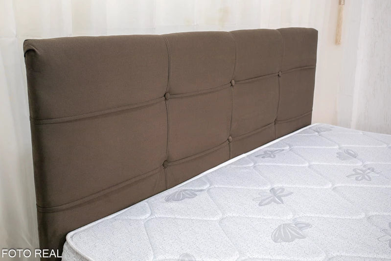 Cabeceira Casal Eslovênia Veludo Marrom - Móveis furniture