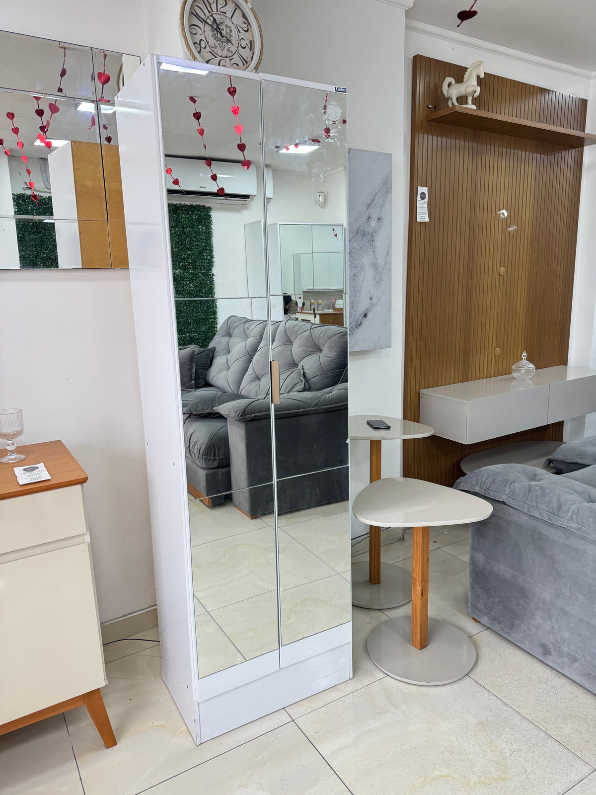 Multiuso Sapateira Maricá Premium 2 Portas C/Espelho Larg. 0.54m Branco Carioca