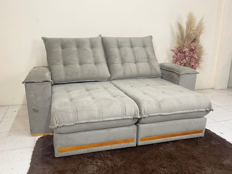 Sofá Retrátil Reclinável Iguaçu 2.10m – beje