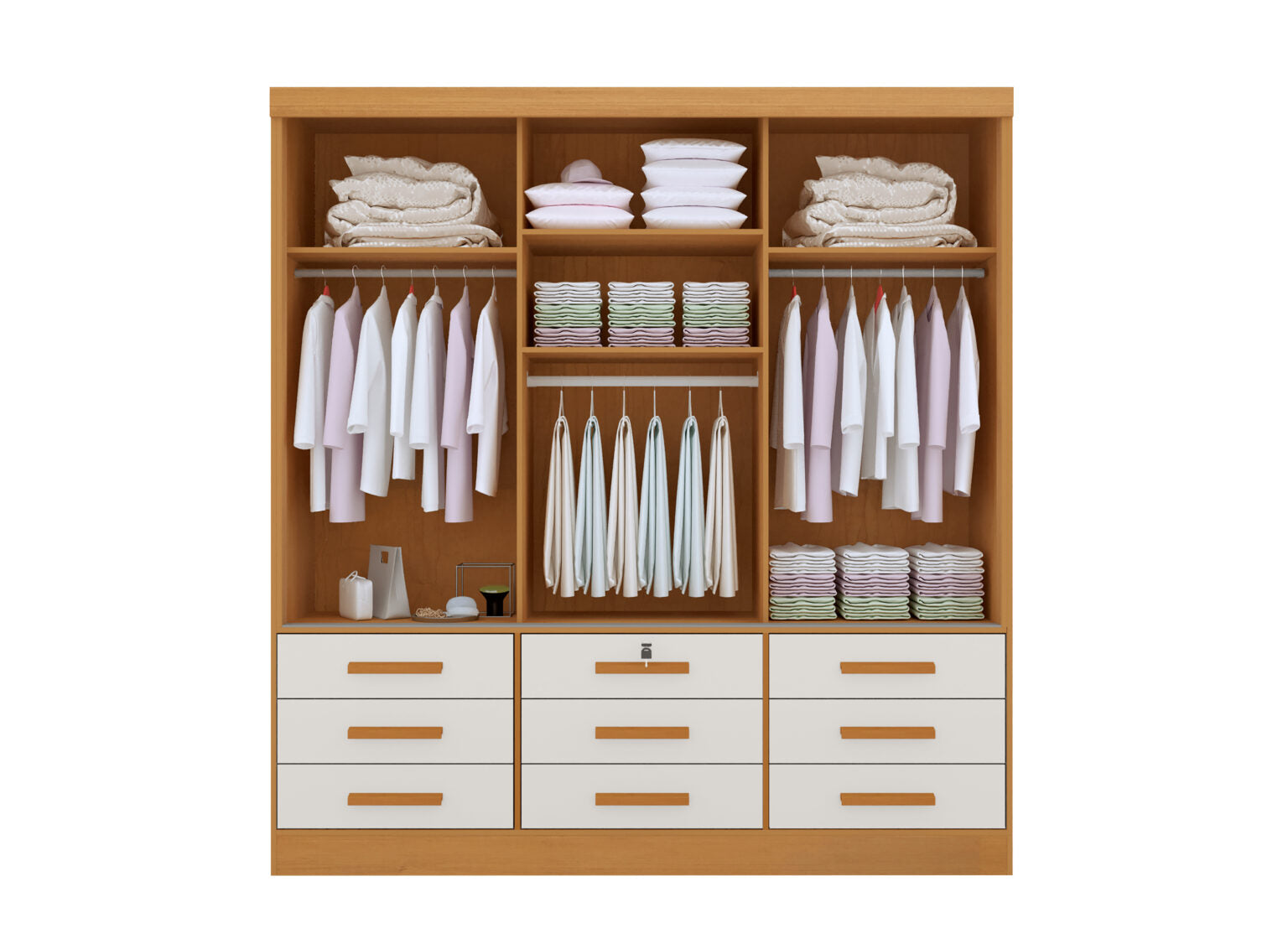 Guarda-Roupa 3 Portas Meridian 2,00 m Branco – D’DORO MÓVEIS