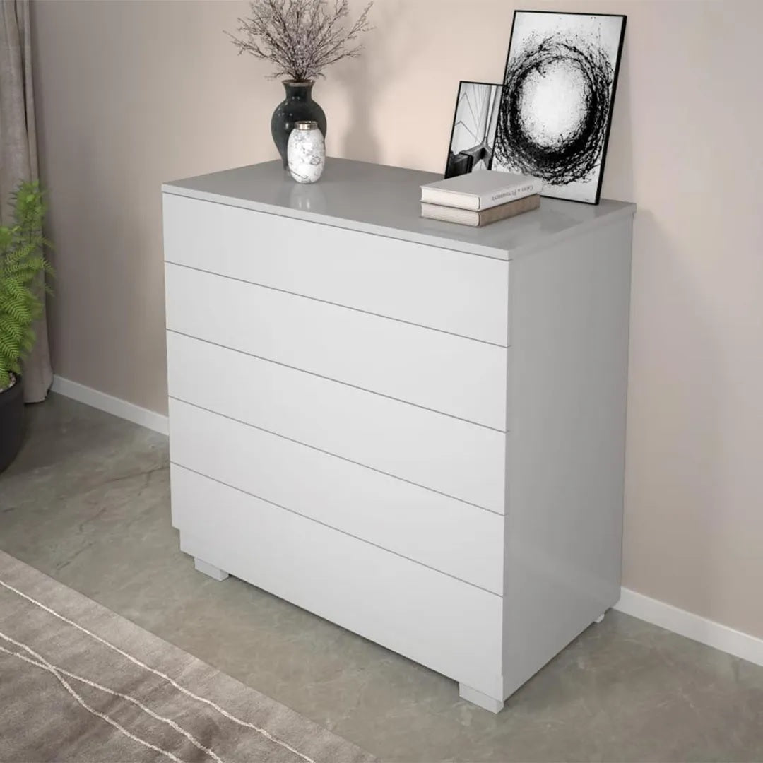 Cômoda 5 Gavetas Fortaleza Branco – MINASPLAC - Móveis furniture