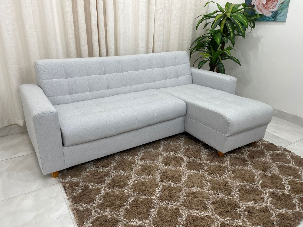 Sofá Colorado com Cheise 2.13m – Cinza Linho - Móveis furniture
