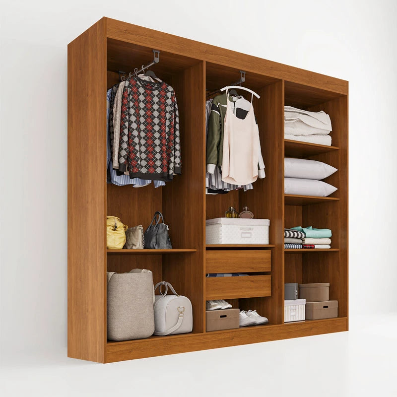 Guarda-roupa Roma Larg. 1.77m Cinamomo/Off 6 Portas 2 Gavetas - Sallêto